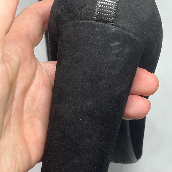 PRADA BLACK SUEDE LEATHER SILVER BUCKLE CHUNKY HEELS EU 41 AU 10 DESIGNER CHIC - Picture 11 of 16